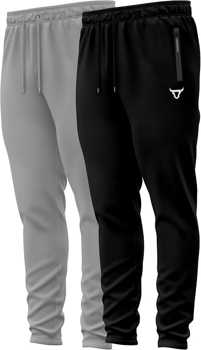 TORO ACTIVA Pack of 2 Mens Tracksuit Bottoms Lightweight Joggers with Pockets
