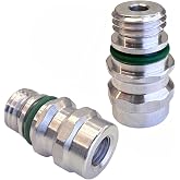 2Pcs Air Conditioning Schrader Valve, AC High Pressure Service Port Valve | M12x1.5 Male High Side A/C Charge Port Includes Caps Aftermarket Replacement For MT0105, 800-955, 59946, GM 52458184, 15-5438