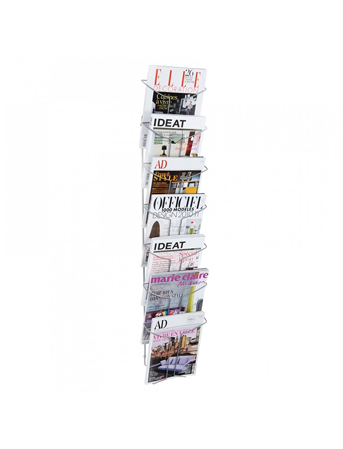 Alba DDFIL7M A4 Wall Mounted 7 Tier Literature Holder - Chrome