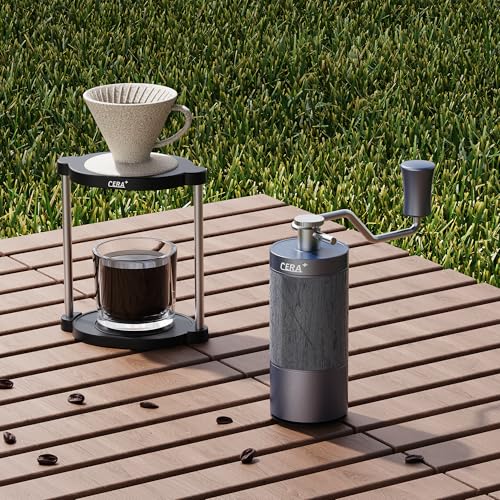 Manual Coffee Bean Grinder, Small Professional Coffee Grinder with 90 Adjustable Settings, Upgraded 10 Star Grinder for French Press, Pour