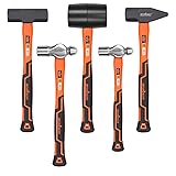 HORUSDY 5-Piece Hammer Set, 16oz Ball Pein Hammer