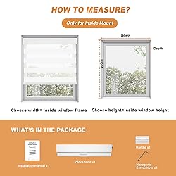 Persilux No Drill No Tool Zebra Blinds Dual Layer