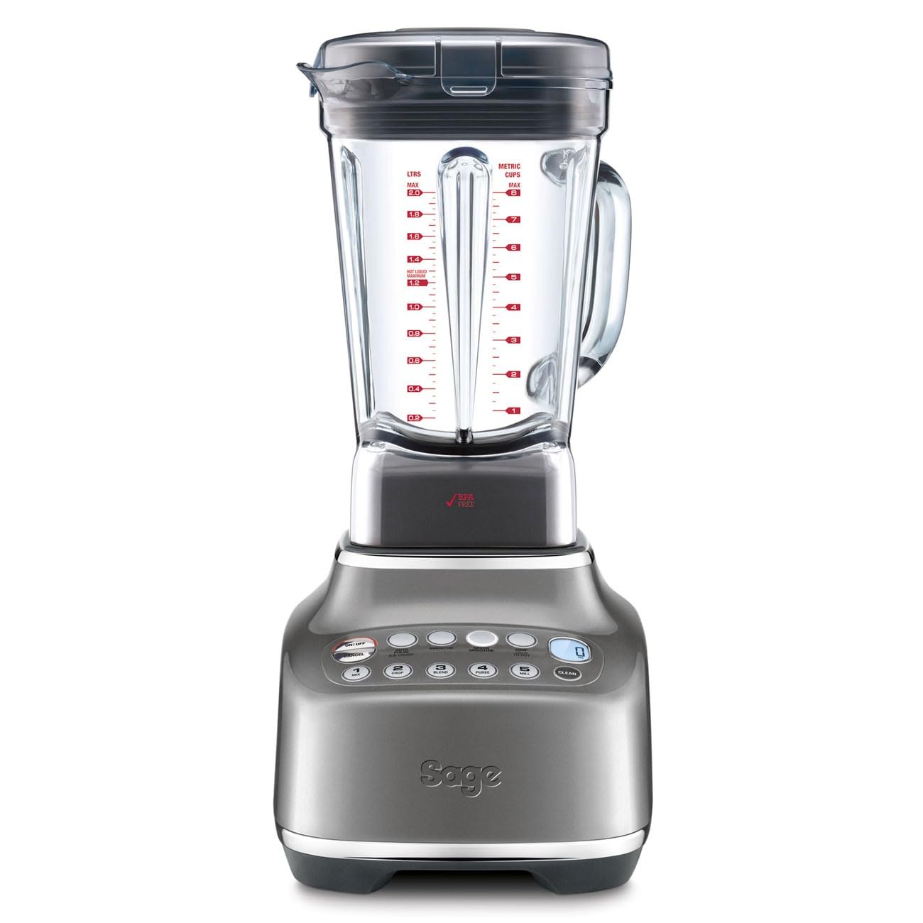 Sage - The Q Quick Super Blender - 2400W Power, 4 One Touch Programs, 5 Speed Settings - Food Processor, Smoothie Maker - Blend, Chop, Mix, Puree - 2L Capacity, Auto Clean Function - Smoked Hickory