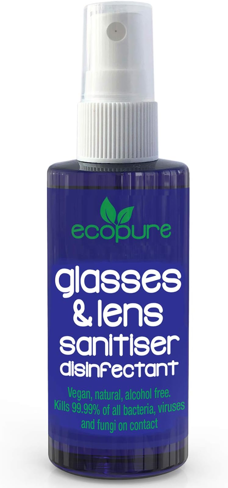 Glasses and Lens Sanitiser Disinfectant: Kills 99.99% of All Bacteria, viruses and Fungi on Contact. Vegan - Pocket-Sized 50ml Bottle. Contains All Natural, Eco-Friendly Ingredients.