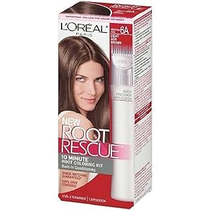 L'Oreal Paris Root Rescue Coloring Kit 6A Light Ash Brown Hair Low Ammonia (1-Pack)