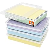 Lifewit 4 Pack Paper Organizer Storage, Multi-Purpose Plastic File Box with Latching Lids, Containers for A4, 8.5" x 11" Letter, Scrapbook, Document, Magazine, Art Supplies, Clear