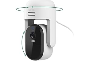 Arlo Essential Pan Tilt Security Camera 2K - Wired Plug-in Power Outdoor Camera, Person Recognition, Package Detection, Anima