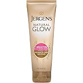 Jergens Natural Glow Self Tanner Body Lotion, Sunless Tanning, Medium to Deep Skin Tone, Daily Moisturizer with Coconut Oil, Vitamin E and Antioxidants, 7.5 Oz