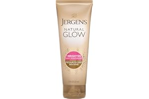 Jergens Natural Glow Self Tanner Body Lotion, Sunless Tanning, Medium to Deep Skin Tone, Daily Moisturizer with Coconut Oil, Vitamin E and Antioxidants, 7.5 Oz