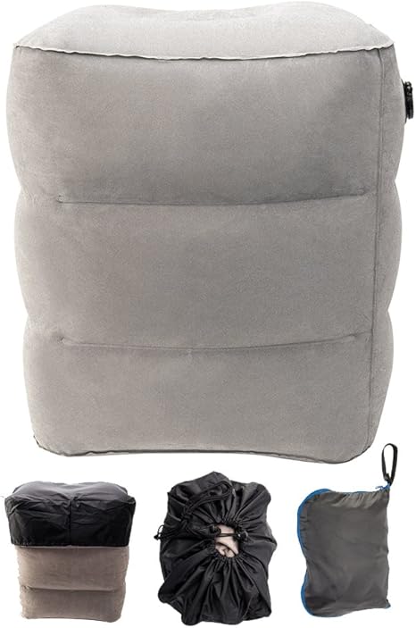 Amazon Bluecookies フットレスト 足置き インフレータブル足枕 飛行機 フラットクッション エアークッション 空気入れ 収納袋付き オットマン 旅行用便利グッズ 足休め プレッシャー解消 足だるくて痛い緩和 車 デスク エコノミー症候群対策 携帯しやすい 3階 足枕