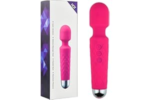 Rechargeable Personal Massager, 20 Patterns & 8 Speeds for Back Neck Shoulder Muscle Aches Pain Relief Sport Recovery (Pink)