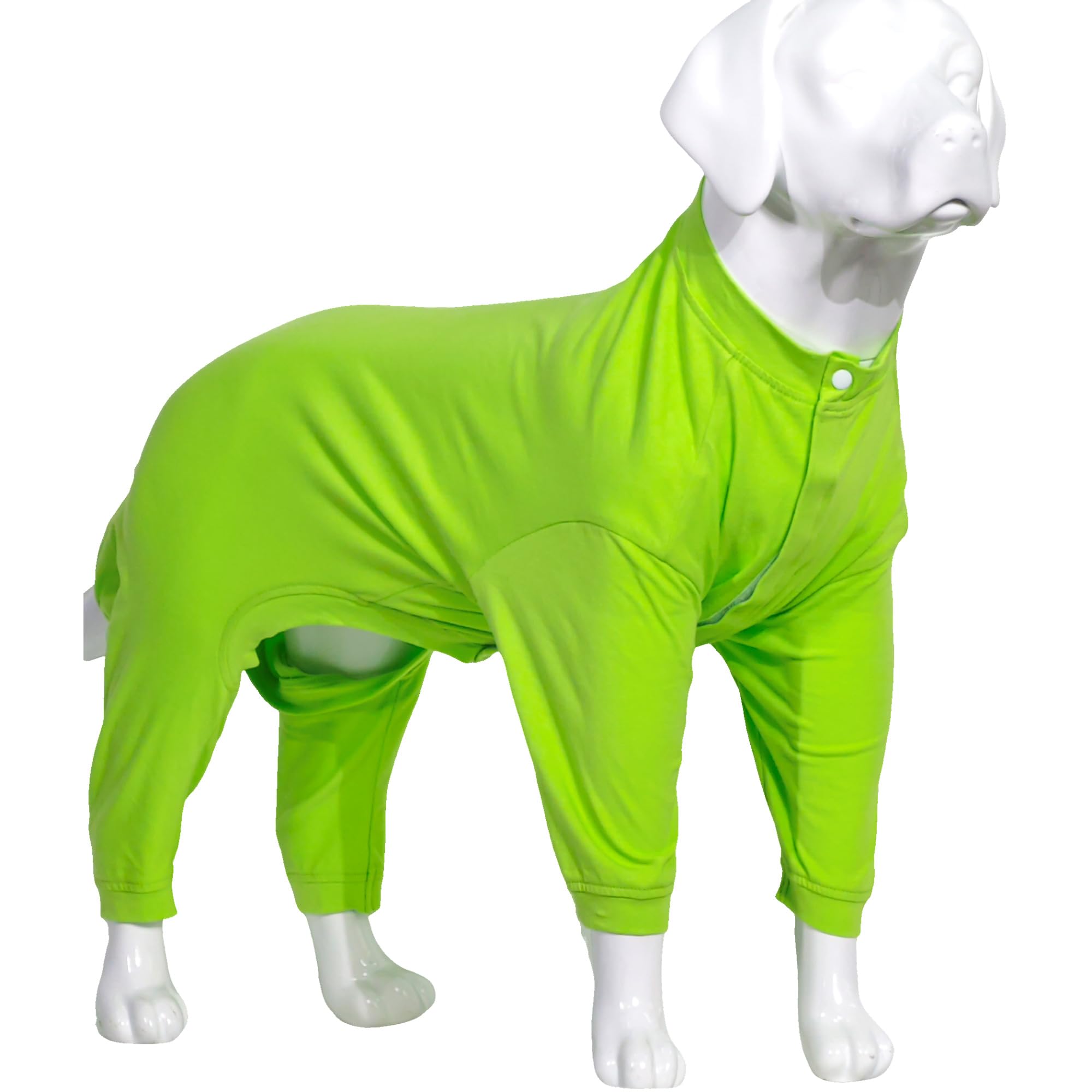 Lovelonglong Four Feet Pajamas, Pure Cotton Dog Jumpsuits 4 Legs Onesies T-Shirt Stylish PJS Puppy Costume for Large Medium Small Dogs Green 3XL