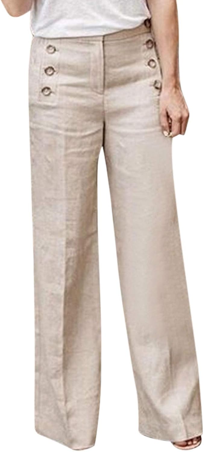 womens high waisted linen pants
