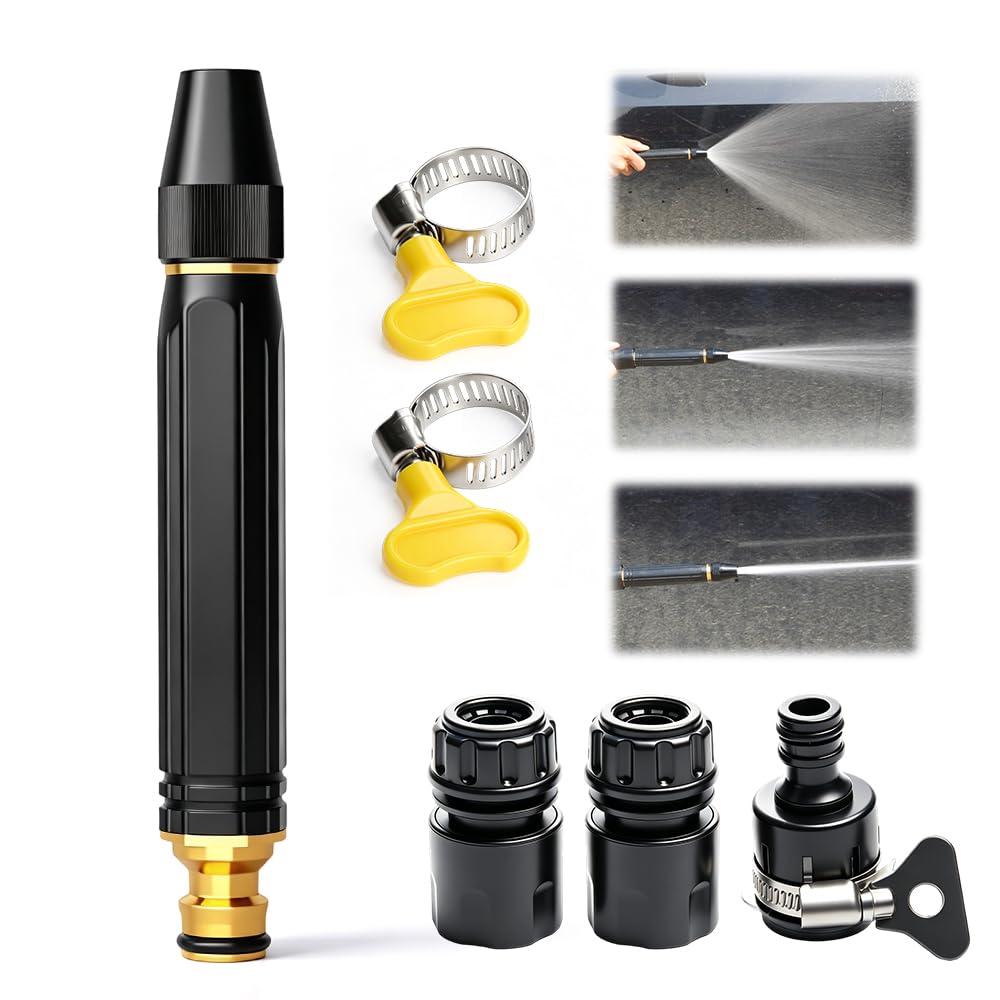 2026 Neu High Pressure Washer Gun,Hochdruckpistole für gartenschlauch,Wasserdruckpistole,Jet Hose Hochdruckreiniger mit Sprühdüse Auto, Zuhause, Garten, Reinigung von Glas (1 Set)