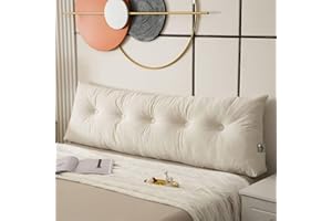 TESICA Headboard Pillow Large White Reading Wedge Pillow Headboard Cushion Triangular Backrest Bed Rest Bolster Daybed Bunk Bed Dorm Cushion 59x16x5in
