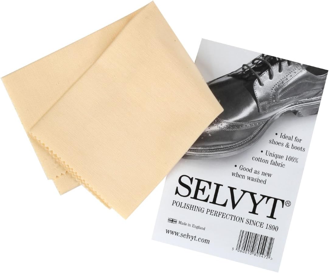 Selvyt Boot And Shoe Reusable Polishing And Cleaning Cloth x 2 by Selvyt, Beige, Pack of 2
