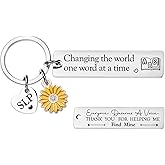 Speech Therapist Gifts Therapy Keychain - SLP Appreciation Gift with "Changing The World One Word at a Time" Quote, Thank You Present for Speech Pathologists