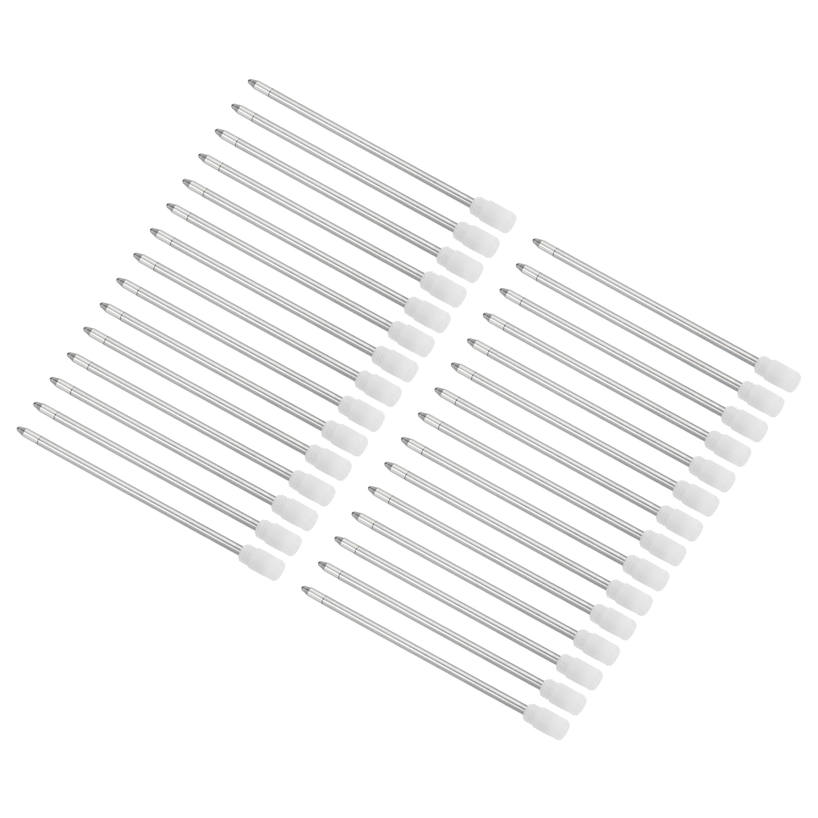 PATIKIL 0.7mm Pen Ink Refills, 30 Pcs Ballpoint Refill Medium Point Metal Compatible Replaceable Replacement for Pen Writing Office, White Cap Red Ink