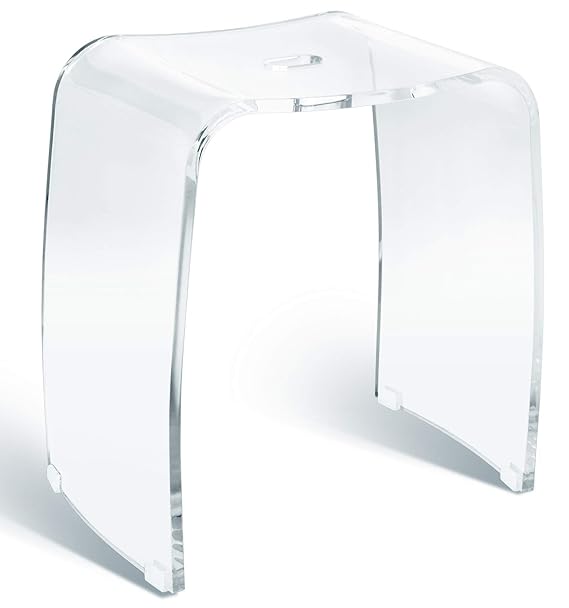 Sgabello per bambini 22,9 cm, in acrilico trasparente, forte carico 113,4 kg, sgabello per camera da letto, cucina, bagno (1, con antiscivolo
