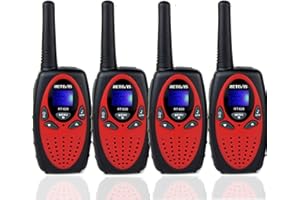 Retevis RT628 Walkie Talkies for Adults, Sturdy and Durable 2 Way Radio with VOX Belt Clip, Walkie Talkies Long Range for Kids Family Camping Cruise Ships Christmas Birthday Gifts (4 Pack, Red)