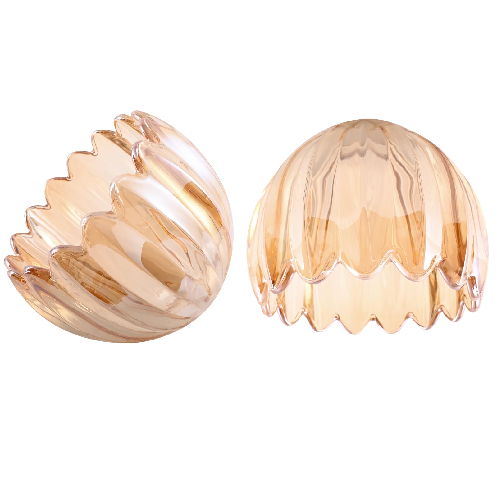 Photo 1 of Amber Tulip Lamp Shades Replacement, 5" Dia. * 4.25" H Small Glass Sconce Shade Flower Art Lampshades for Wall Lamp Pendant Lights Ceiling Lights Chandelier Island Decor, 2 Pack