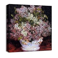 Canvas Wall Art Vase of Flowers by Pierre-Auguste Renoir Canvas Prints Home Artwork Decoration for Living Room,Bedroom - 12x12 inches