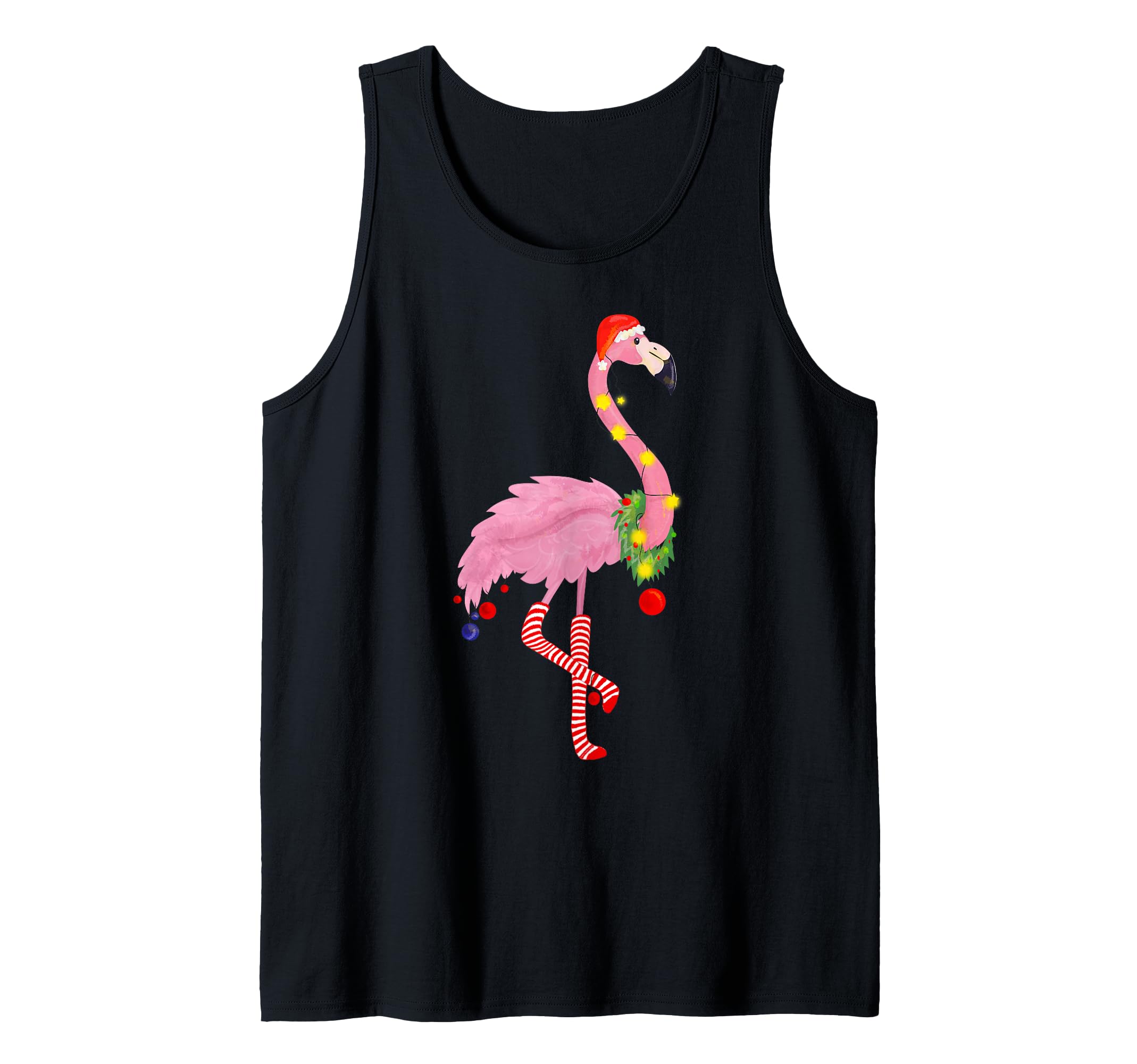 Cute and fun tropical flamingo Christmas Tank Top