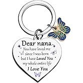 Nana Keychain Nana Gifts from Granddaughter Grandson Nanas Birthday Gifts from Grandkids Best Nana Ever Gift Unique Keychain for Grandmother Happy Birthday Grandma Mothers Day Christmas Stocking
