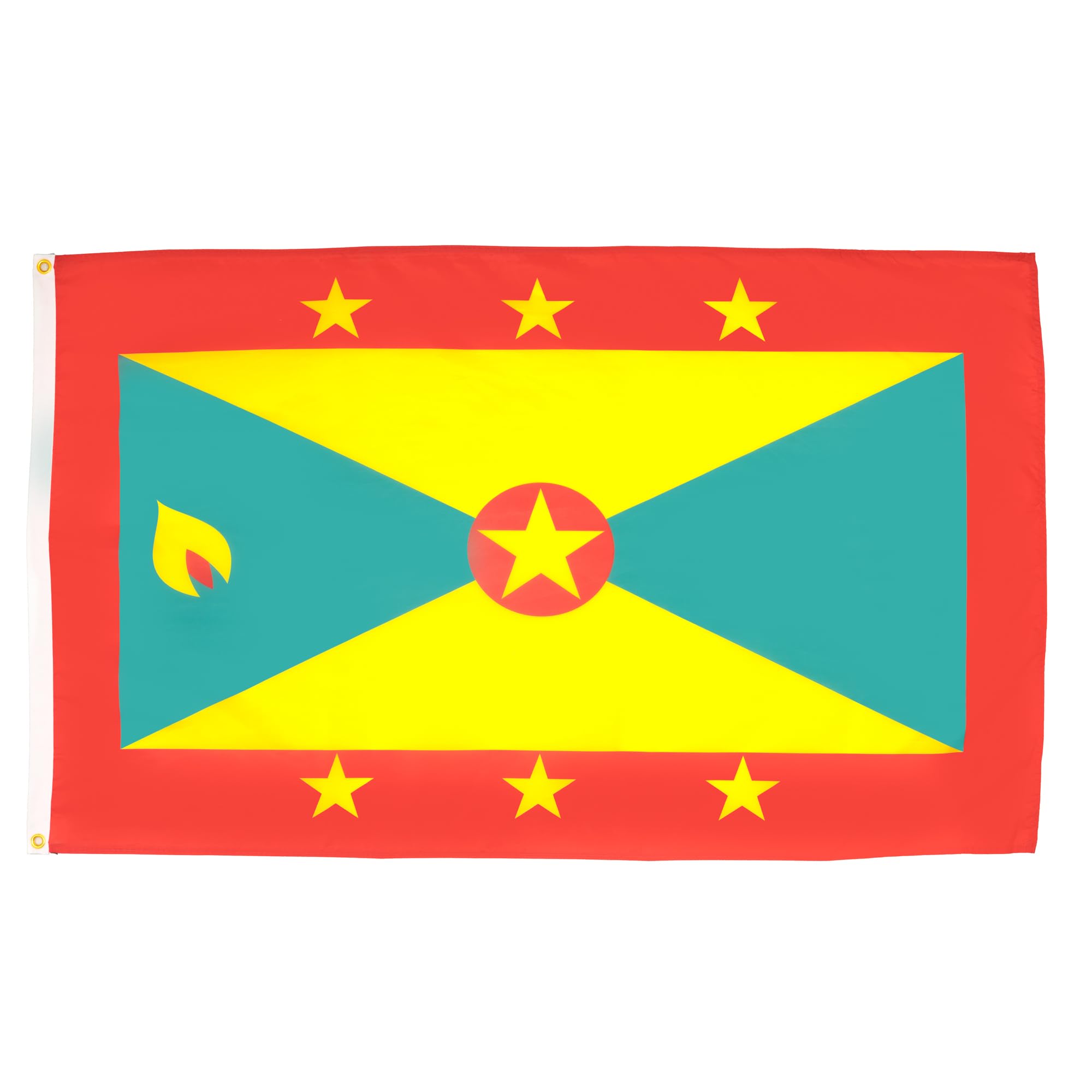 AZ FLAG - Grenada Flag - 3x5 Ft - Light Polyester Grenadian Banner with Two Brass Eyelets - Fade Resistant - Vivid Colors - 3' x 5' Feet - 150x90 Cm
