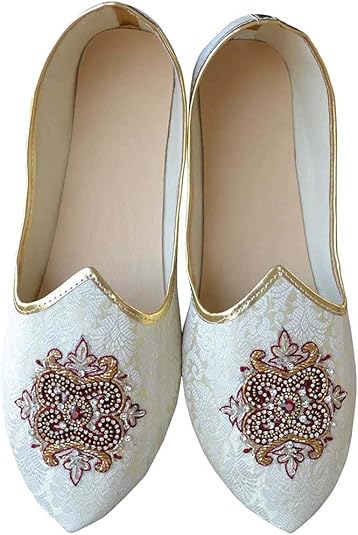 Amazon Com Inmonarch Indian Wedding Shoes For Men Cream Indian