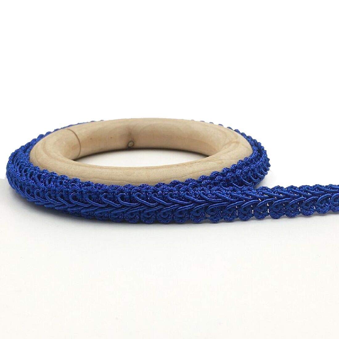 Yalulu 25 Meter Embroidery Braid Twist Fabric Cord Lace Trim Sewing Trimming Edge Craft Decorative Ribbon (Blue)
