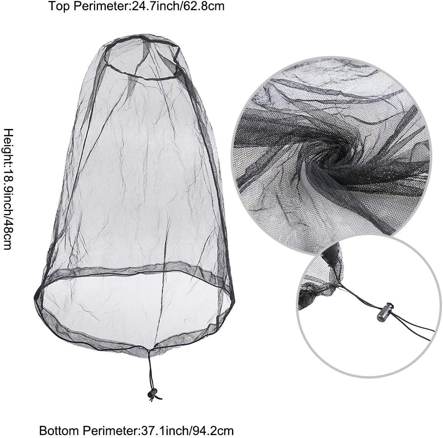 Rainleaf 3 Pack Mosquito Head Net Bug Face Shield Neck Protecting Net for Fishing, Hiking, Camping, Traveling, Gardening,Backpacking: Garden & Outdoor
