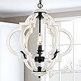 Eayaya Dining Room Light Fixture Over Table, 6-Light Farmhouse Chandeliers for Bedroom, Distressed Wood Kitchen Pendant Lighting Over Island, French Country Chandelier for Entryway Foyer Living Room
