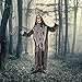 Halloween Haunters Animated Standing Life Size Scary Speaking Skeleton Black Reaper That Shakes, Moving Arms and Light-Up LED Eyes Prop Decoration - Speaks Phrases, Ghoulish Laughs - Battery Operated