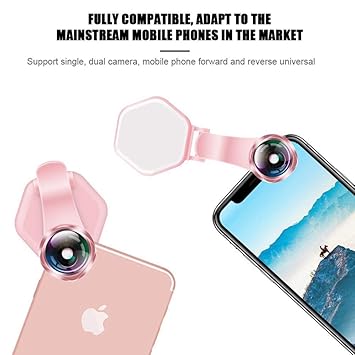 KOBWA - Lente para cámara réflex con iluminación de Selfie, 15 x ...