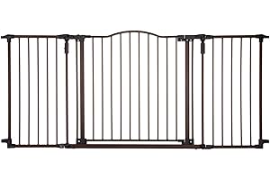 Toddleroo by North States - Deluxe Décor Safety Gate: Extra Wide Baby Gate - Adjustable 38.3 to 72 Inches Wide - 30 Inches Tall - Matte Bronze
