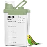 3 Qt/2.8 L Bird Seed Storage Container, Pet Food Container(2.8L, Green) | Good Sealing Performance, Portable Handle, with Measuring Cup/Lid, Desiccant Can Be Placed on the Top, BPA Free