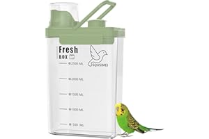 SQUSIMEI 3 Qt/2.8 L Bird Seed Storage Container with Lids Airtight Measuring Cup, Bird Seed Dispenser Pet Food Container Are Used to Store Bird Food, Chicken Feed BPA Free (2.8L, Green)
