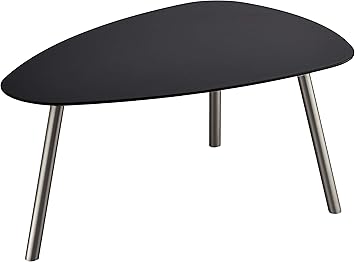 Furnhouse Modern Skandinavisch Design Retro Vintage Wohnzimmer Schwarz Silber Oval Couchtisch Malou Metallbeine L88x B62x H40 Cm Kaffeetische Edelstahl Mdf Black Small Amazon De Kuche Haushalt