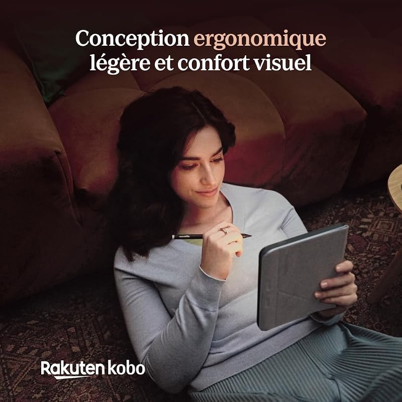 Libra Colour Black | Liseuse eBook Couleur | Écran Couleur E Ink Kaleido™ 3 sans Reflets de 7" | Option Mode Sombre | Étanche | Livres Audio | 32 Go de Stockage | Noir