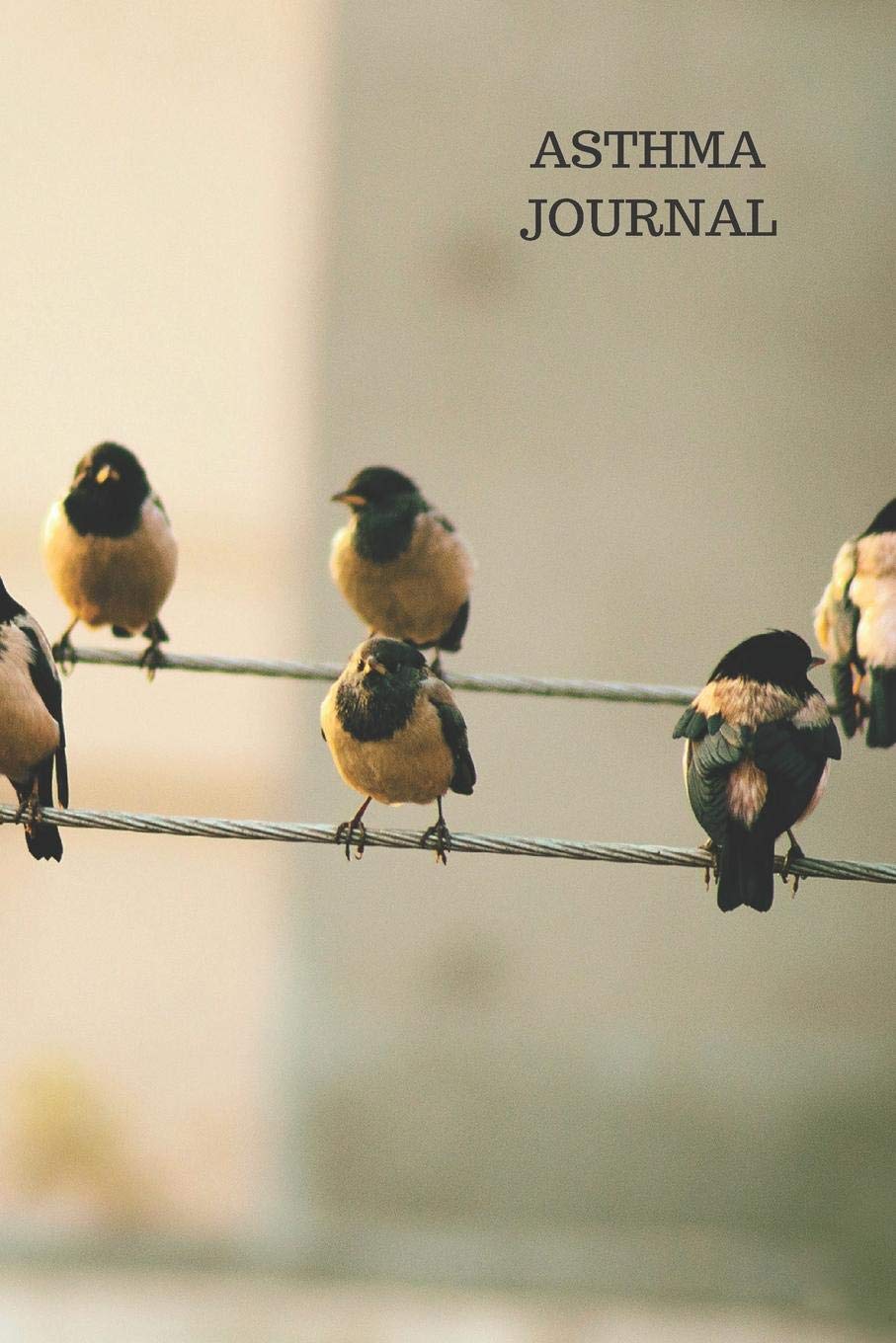 Asthma Journal: Respiratory Function Test Diary, Health & Fitness Asthma Pulmonary Test Log Book, 10 Birds On A Wire Journal Notebook