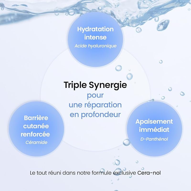 Hydro Cera-nol Real Deep, Masque Visage Hydrogel, Masque de Nuit Hydratant et Apaisant, Soin Après-Soleil, K-Beauty Coréenne, 4 Masques