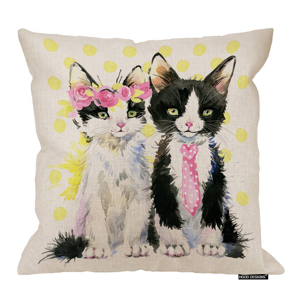Amazon Com Hgod Designs Cat Throw Pillow Funny Cute Cats Love