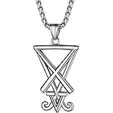 PROSTEEL Satanic Jewelry Upside Down Cross Necklace for Men Women, 316L Stainless Steel/925 Sterling Silver Inverted Cross/Leviathan Cross Pendant, Gothic Occult Necklace 22"-24" Adjustable