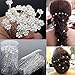 Hair Pins - Hipgirl 20pc Pack Wedding Bridal Prom Pearl Sparkle Rhinestone Bling Crystal Styling Flower Hair Pins Clips for Hair, Jewelry Designer Beauty Accessories, For Girls Women