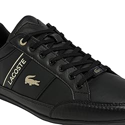 Lacoste Men's Chaymon Sneaker, Black/Black/Gold