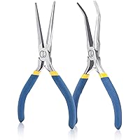 VISEMAN 6" Mini Needle Nose Pliers with Comfort Grip Handles,2 Pliers Set for Handmade Craft