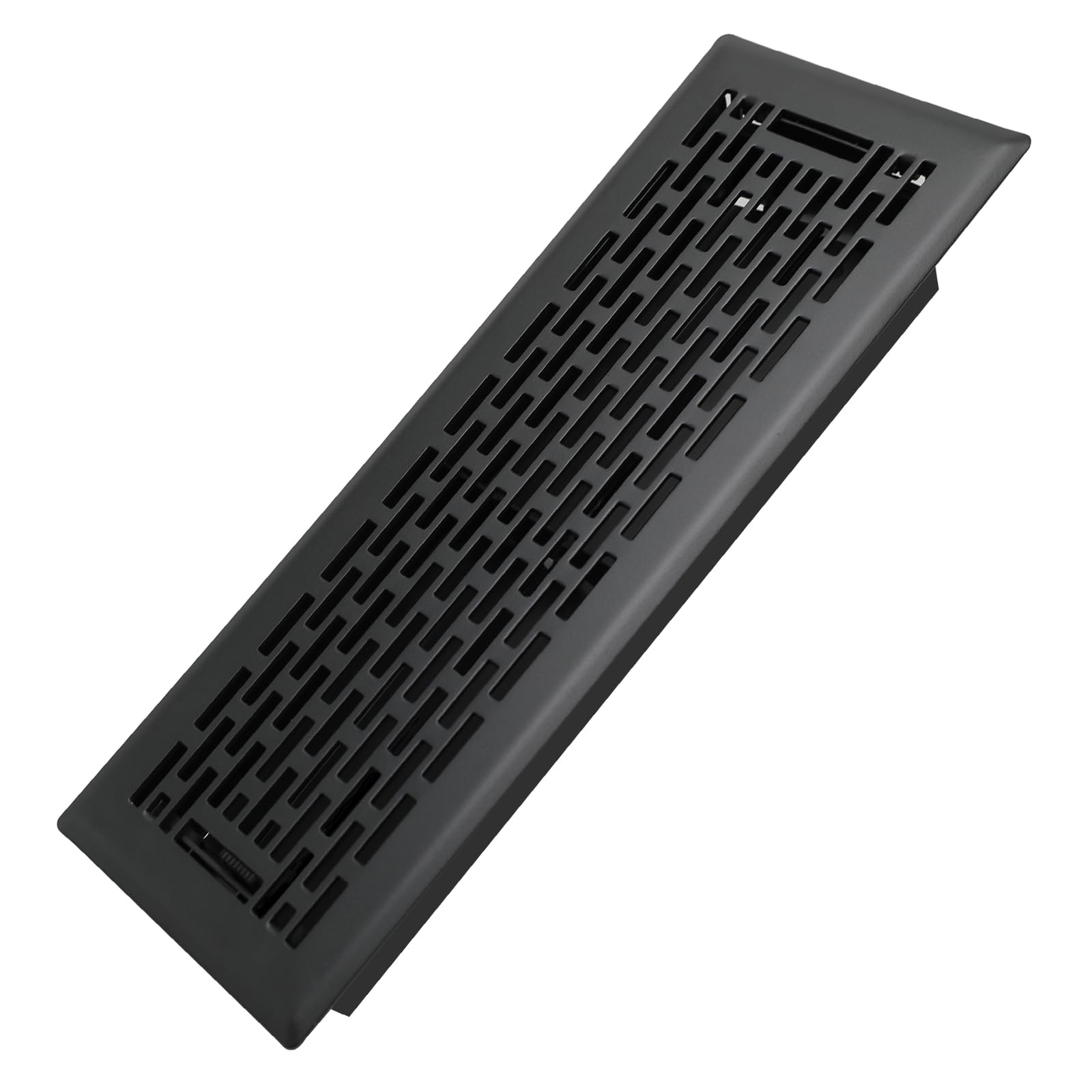 Photo 1 of Howeall 4x12 Inches Heavy Duty Walkable Floor Register - Easy Adjust Air Supply Lever Decorative Floor Vent Covers - Boston Design Vent Covers for Home - Matte Black