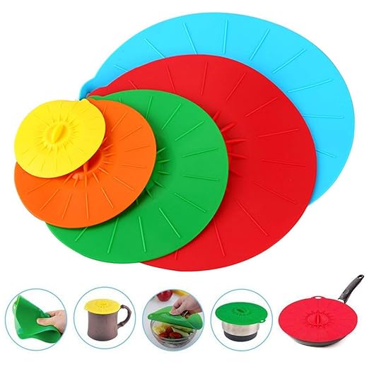 LAOOWANG Tapas de succión de silicona, 5 piezas/juego de cuenco de ...