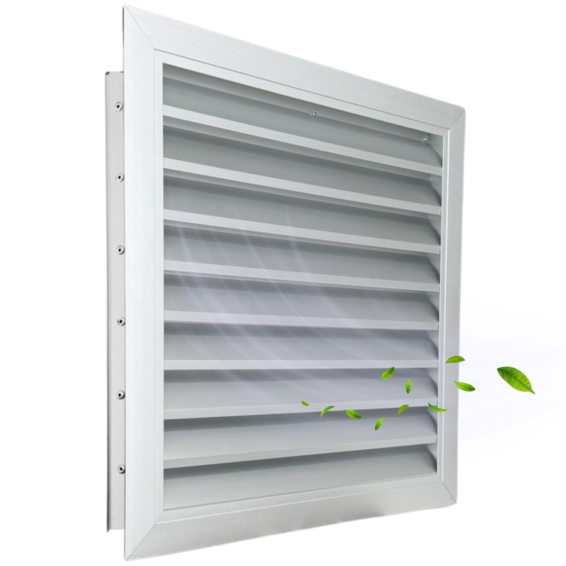 AirTech-UK Louvre Vent Aluminium - Anodised Finish with Steel Mesh - MaxSheild Series Weatherproof Ventilation Grille - Large Air Vent Cover for Outdoor Usee (400 x 400 mm)